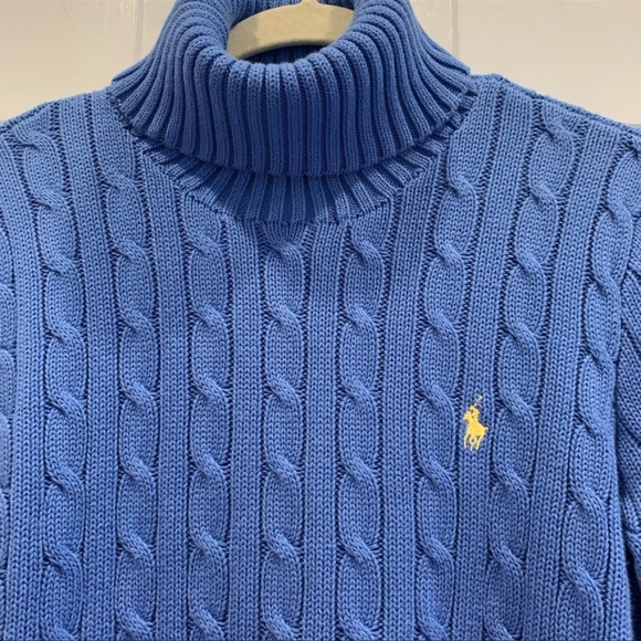 Ralph Lauren sport blue turtleneck sweater excellent condition M - Picture 2 of 8